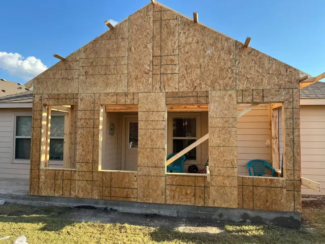 Sheathed room addition before siding